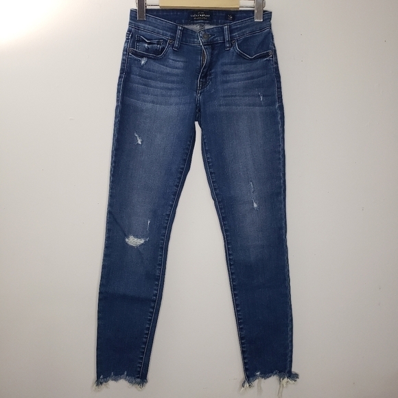 Lucky Brand Skinny Distressed Ankle Jeans Size 26 - Picture 1 of 9